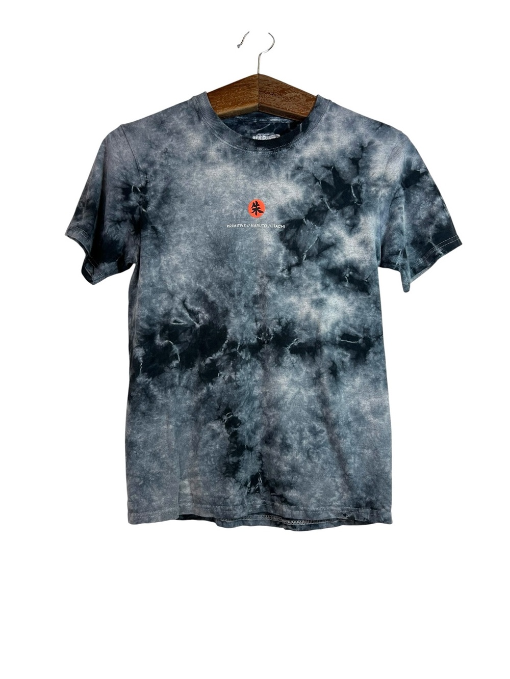 Primitive Naruto Itachi Uchiha Tie Dye Shirt Kids Size M Black Grey Anime Tee